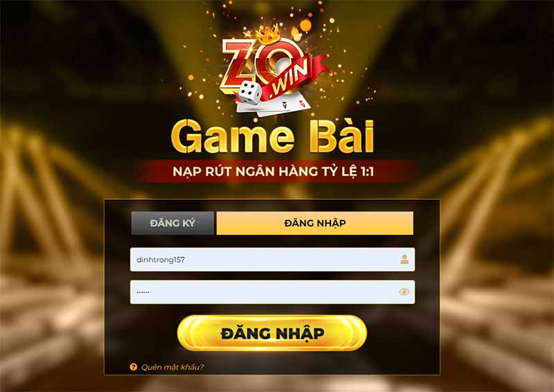 Nhập đầy đủ c&aacute;c th&ocirc;ng tin đăng nhập của cược thủ